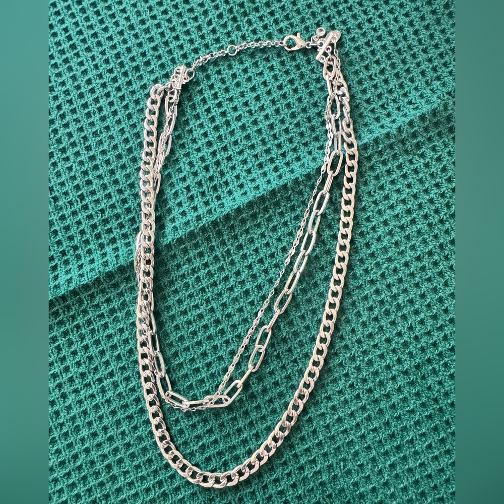 Three chain silver necklace from Express